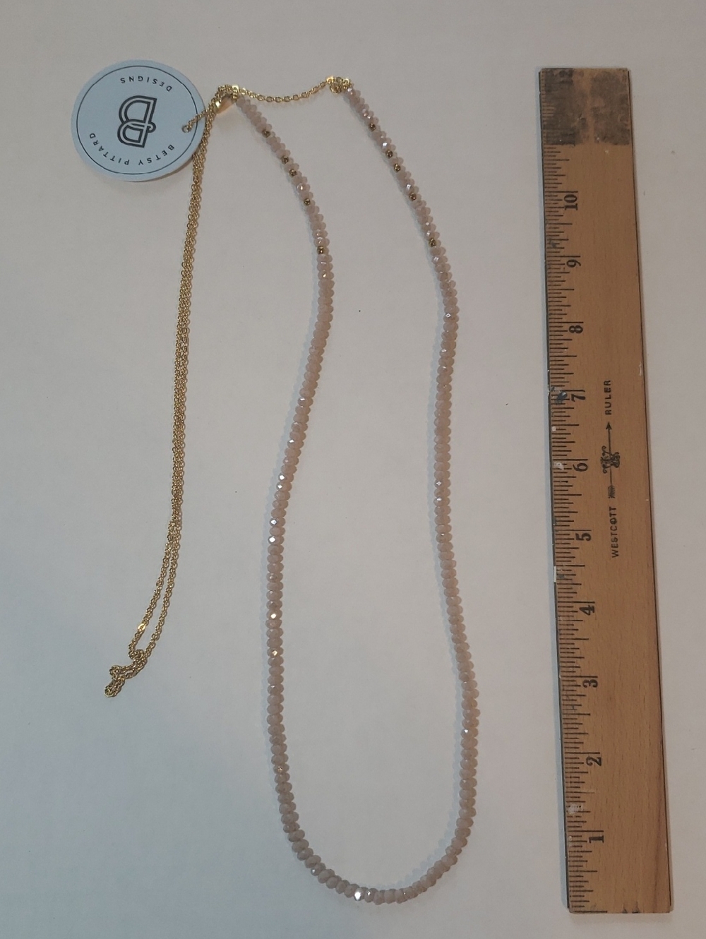 Betsy Pittard Designs BPD Pink Beaded "Layering Dainty" Necklace with Gold Chain